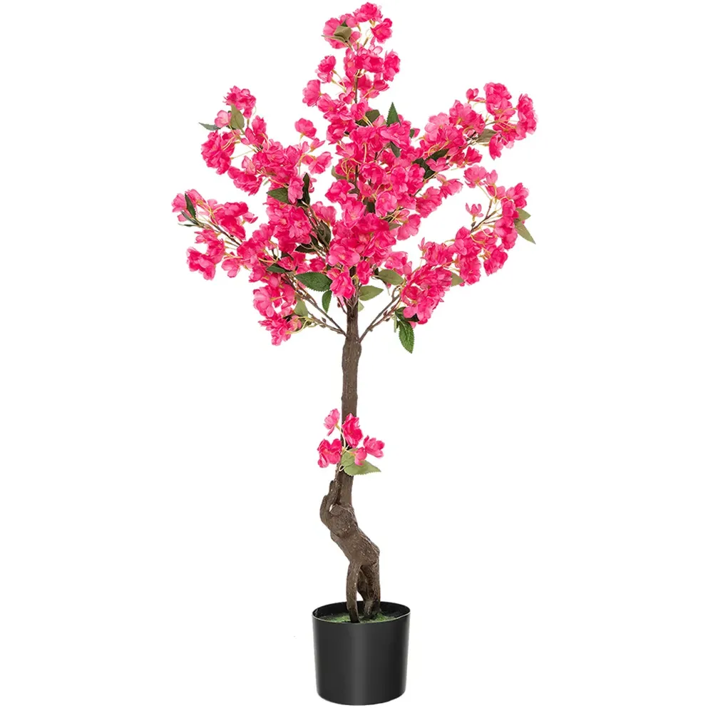 Plum Blossom Artificial Tree in Pot 3.4ft - Pink image