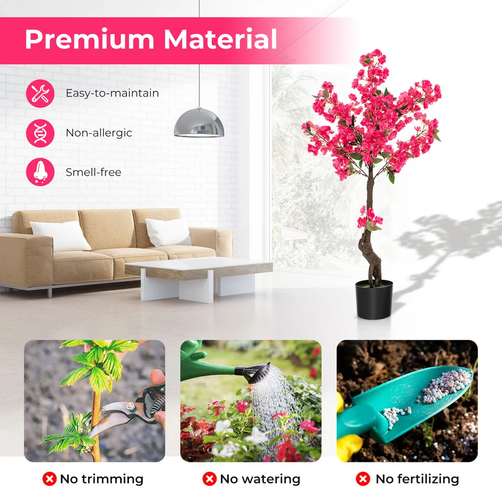 Plum Blossom Tree 105cm 2 Pack - Pink