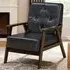 PU Leather Accent Sofa Chair - Black