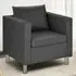 PU Leather Tub Chair with Pillow - Black