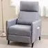 Recliner Armchair with Footrest - Grey, Linen