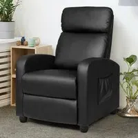 Recliner Chair with Adjustable Backrest - Black