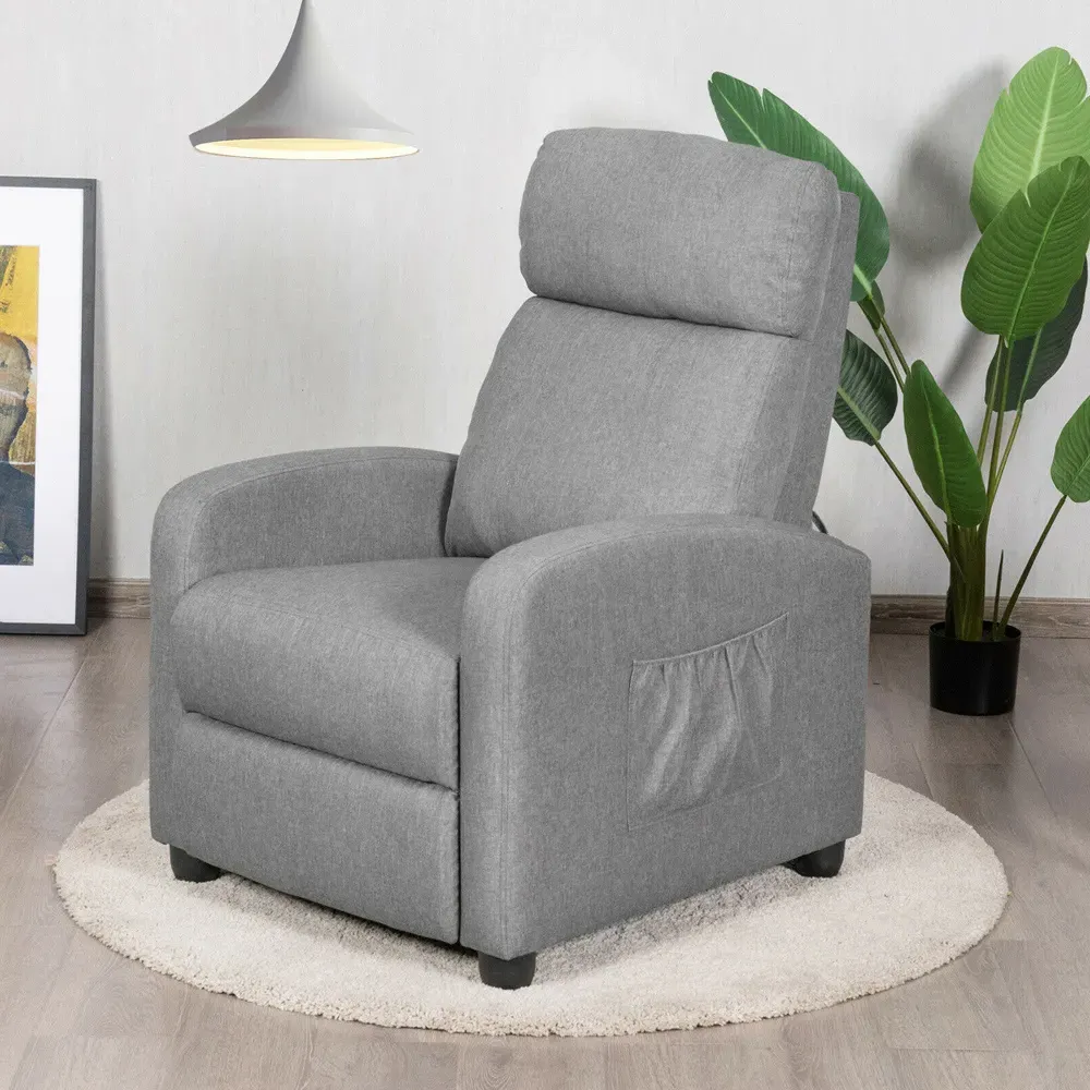 Recliner Chair with Adjustable Backrest - Grey