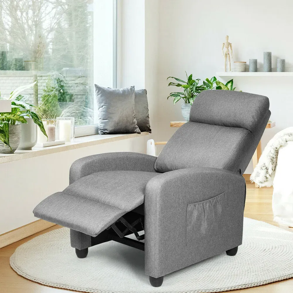 Recliner Chair with Adjustable Backrest - Grey