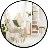 Rectangle Wall Mounted Mirror - Black, Metal