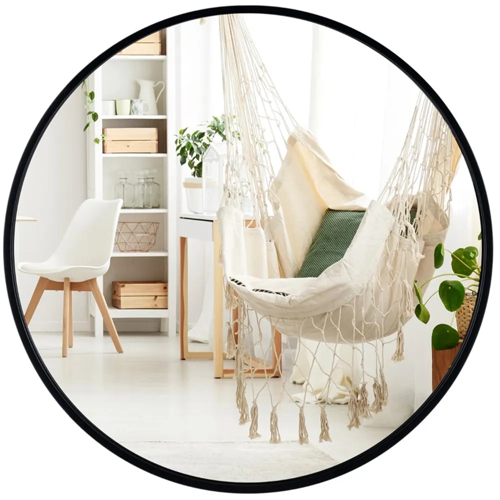 Rectangle Wall Mounted Mirror - Black, Metal