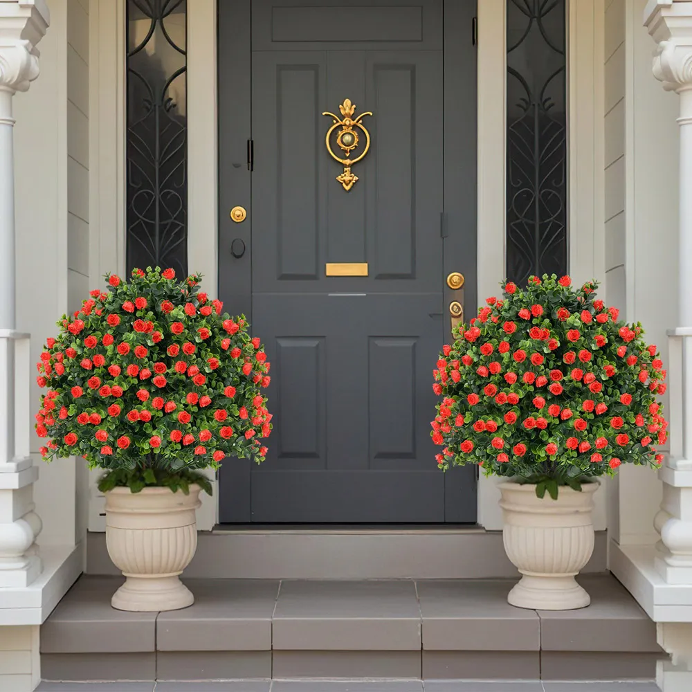 Rose Topiary Ball Tree 2 Pack - Red