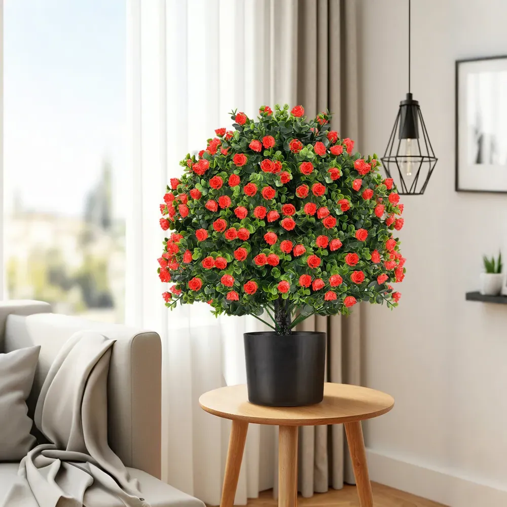 Rose Topiary Ball Tree 2 Pack - Red