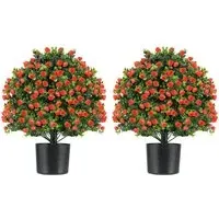 Rose Topiary Ball Tree 2 Pack - Red