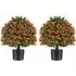 Rose Topiary Ball Tree 2 Pack - Red