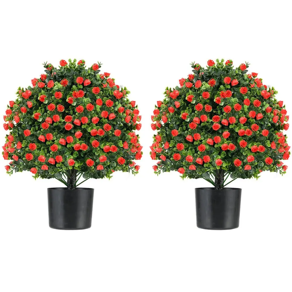 Rose Topiary Ball Tree 2 Pack - Red