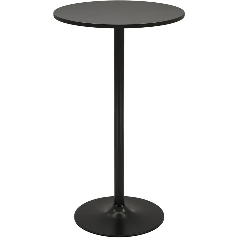 Round Bar Table with Metal Base Set of 2 - Black