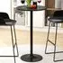 Round Bar Table with Metal Base Set of 2 - Black