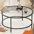 Round Coffee Table - Black, Tempered Glass