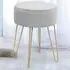 Round Footstool - Grey, Velvet