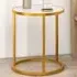 Round Side Table - Gold, Marble