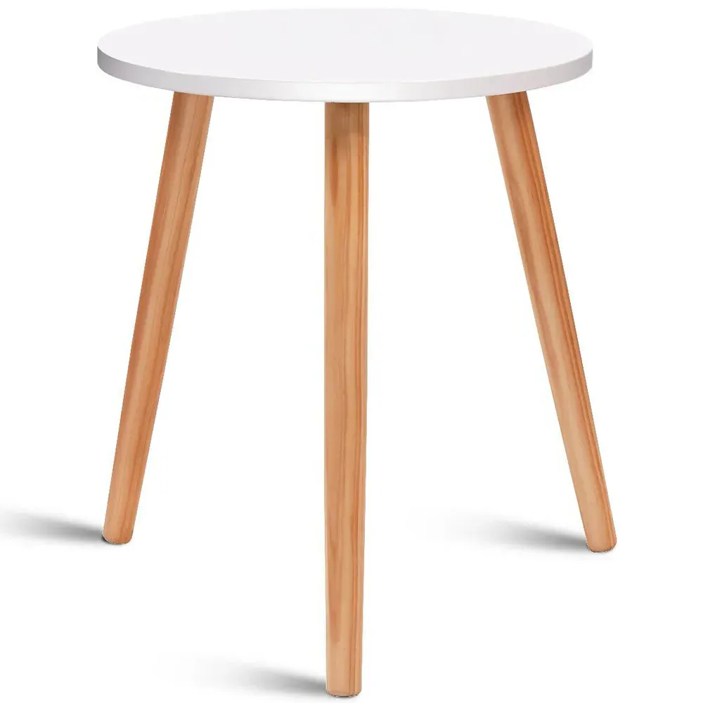 Round Side Table - White, Wood
