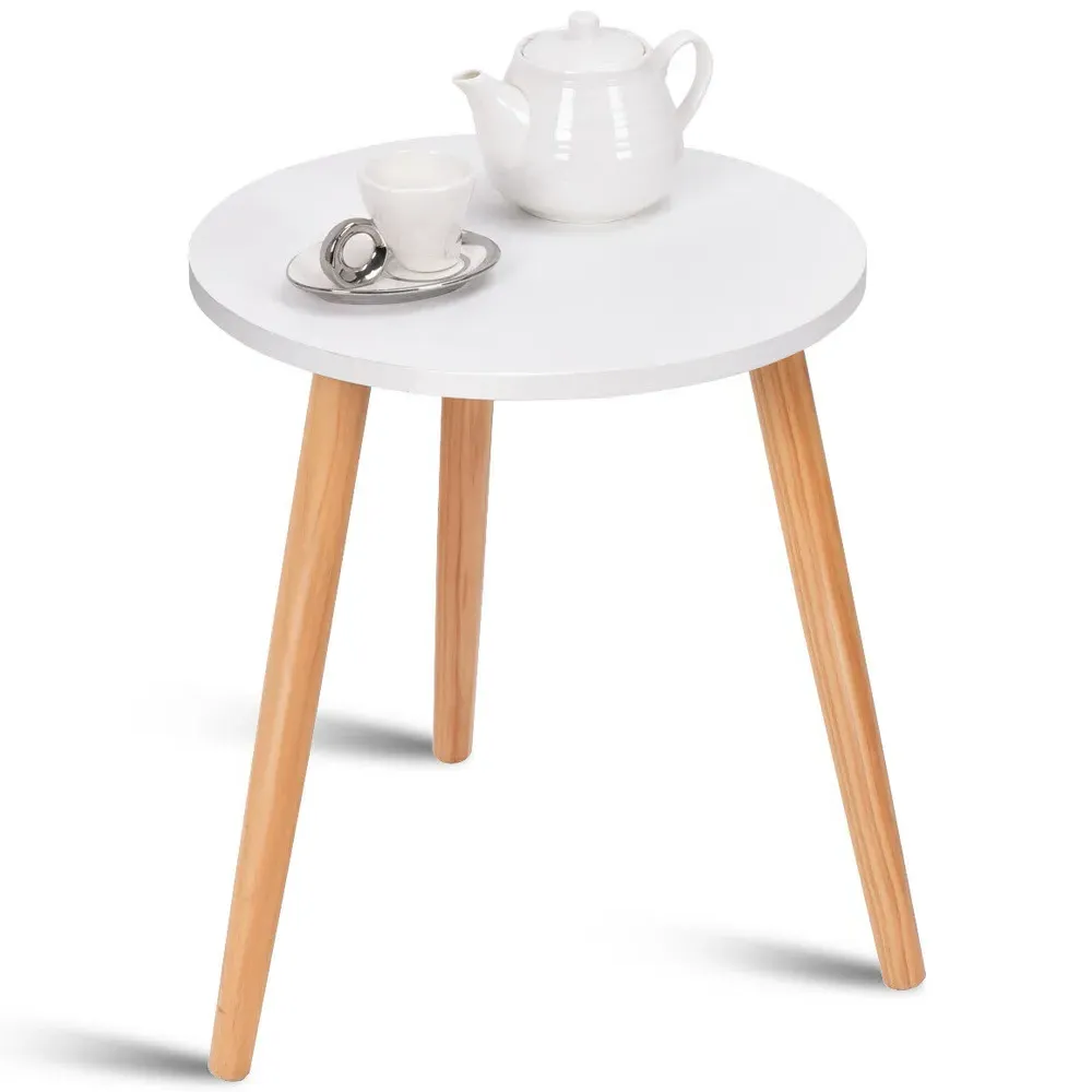 Round Side Table - White, Wood