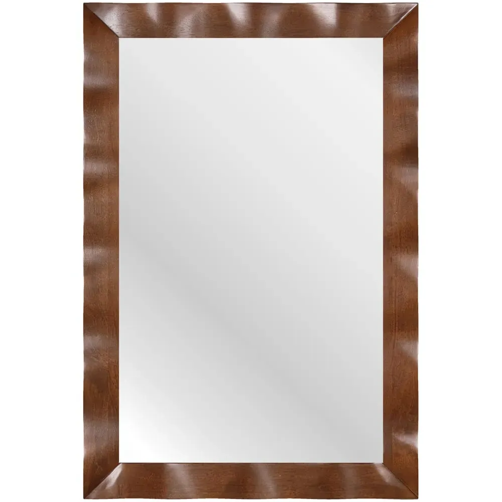 Rubberwood Wall Mirror - Brown