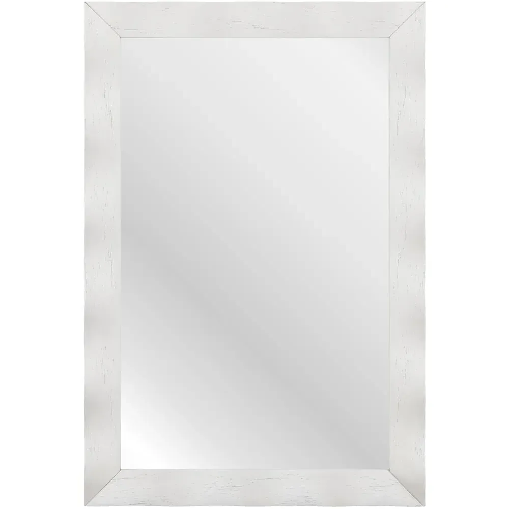 Rubberwood Wall Mirror - White