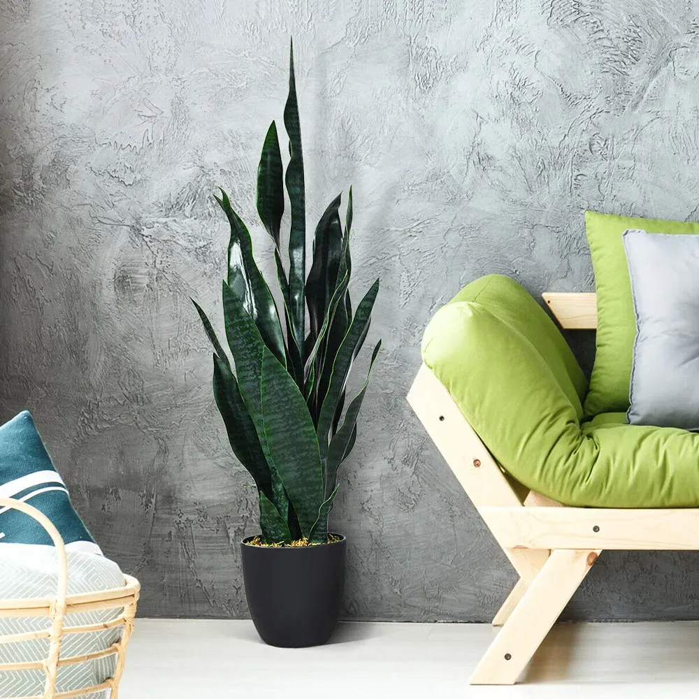 Sansevieria Artificial Plant with Pot 93cm - Green, PEVA