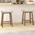 Seaweed Woven Saddle Bar Stool Set of 2 - Cream