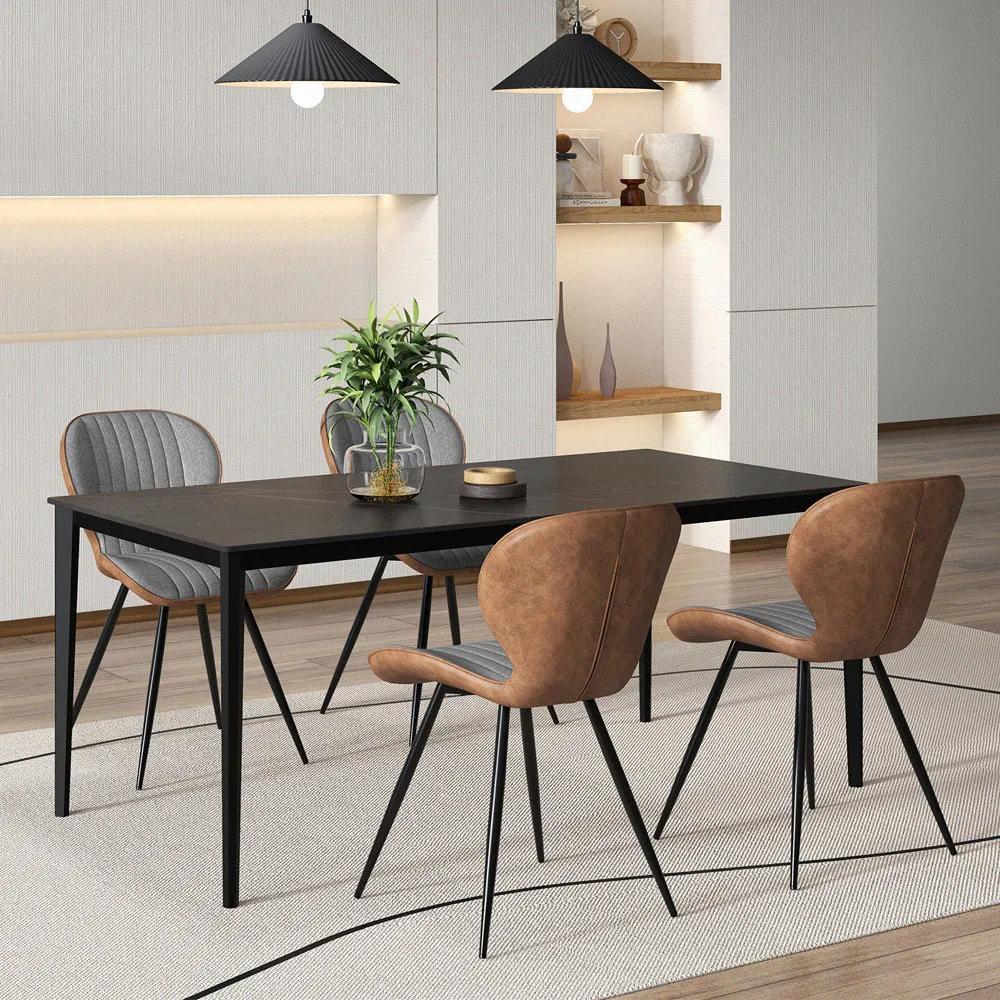 Set of 2 Armless Dining Chairs - Grey