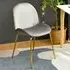 Set of 2 Dining Chairs - Grey, Velvet