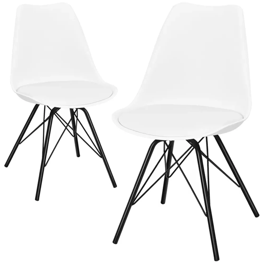Set of 2 Dining Chairs - White