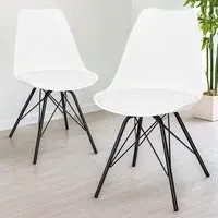 Set of 2 Dining Chairs - White