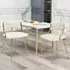 Set of 2 Dining Chairs - White, Velvet
