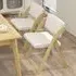 Set of 2 Foldable Kitchen Dining Chairs - Natural