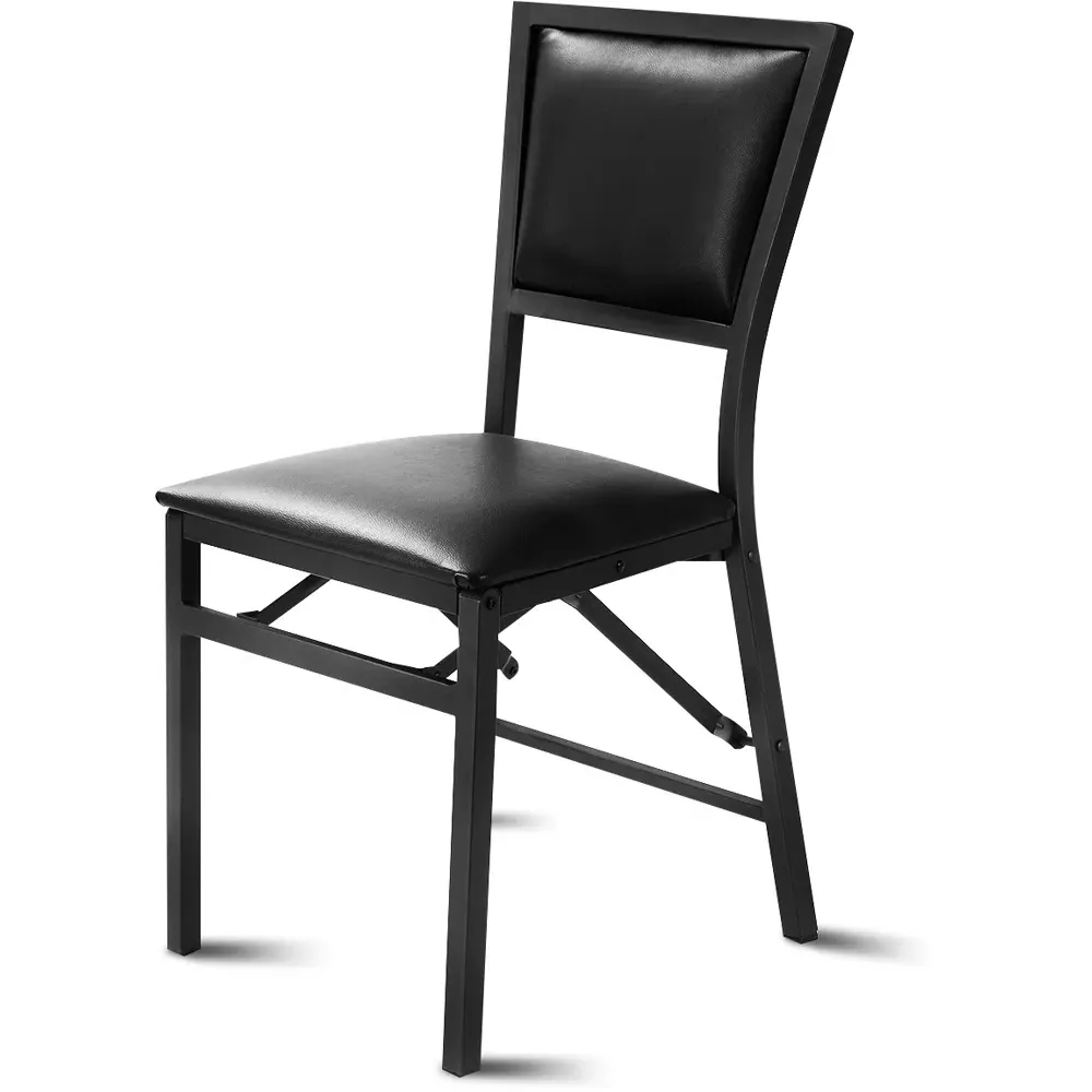 Set of 2 Folding Chairs - Black, Steel
