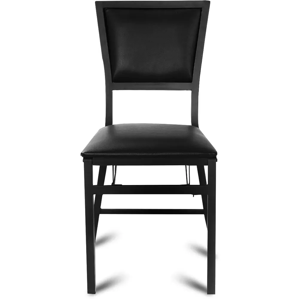Set of 2 Folding Chairs - Black, Steel