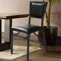 Set of 2 Folding Chairs - Black, Steel