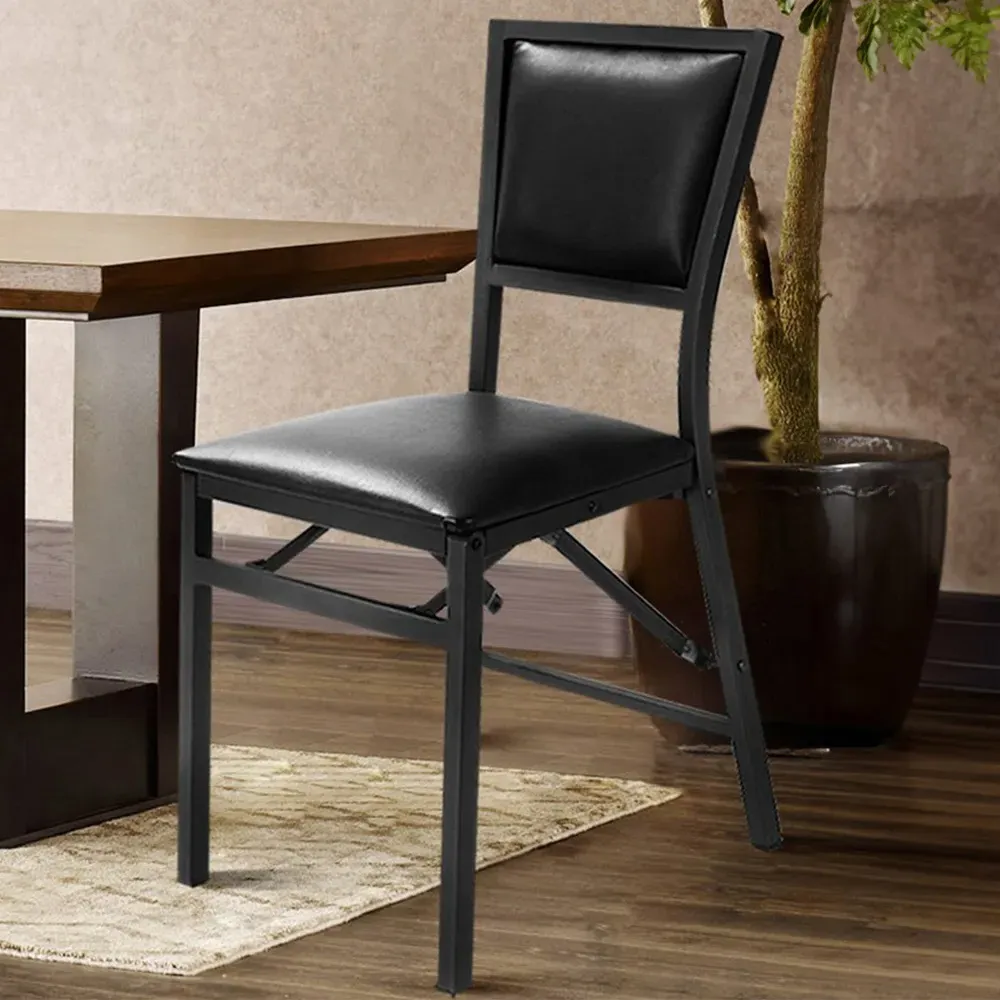 Set of 2 Folding Chairs - Black, Steel image