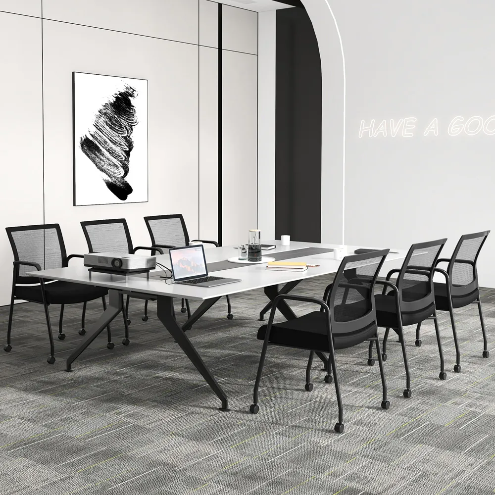 Set of 2 Office Chair with Mesh Back - Black