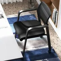 Set of 2 Office Chair with Stackable Design - Black