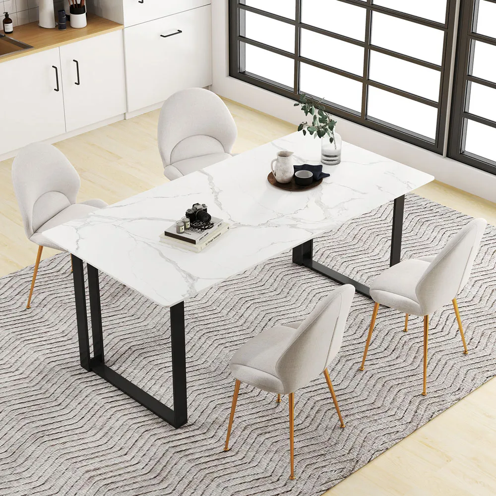 Set of 2 Upholstered Accent Chairs with Curved Backrest - Grey