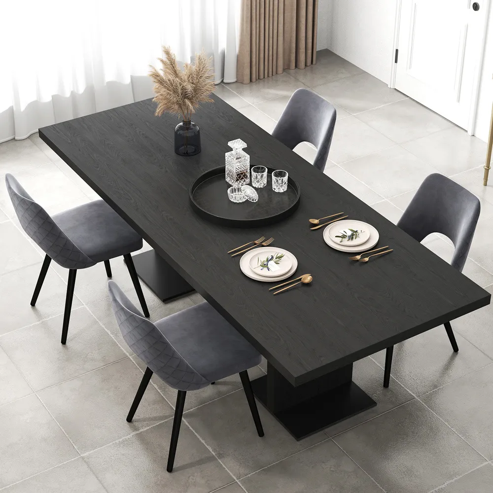 Set of 2 Upholstered Dining Chairs - Grey