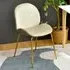 Set of 2 Velvet Dining Chairs - Beige