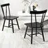 Set of 2 Windsor Chairs - Black, Rubber Wood
