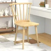Set of 2 Windsor Dining Chairs with Large Spindle Back - Cream