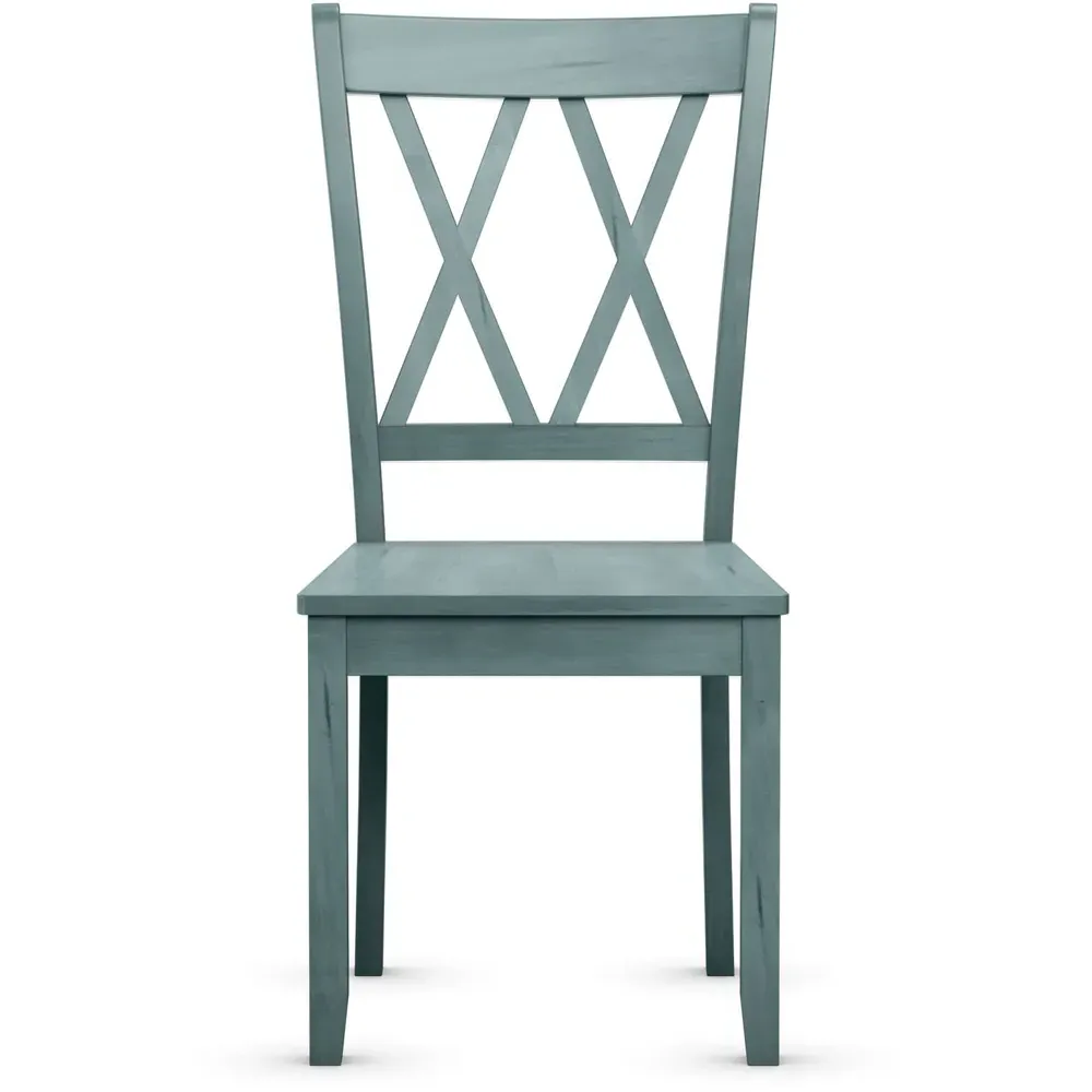 Set of 2 Wooden Dining Chairs - Green