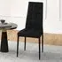 Set of 4 Ergonomic Dining Chairs - Black, Linen