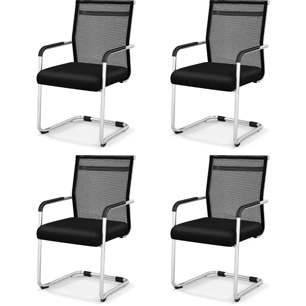 Set of 4 Executive Office Chairs - Black