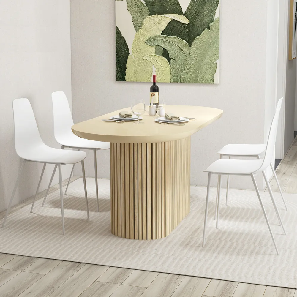 Set of 4 Metal Dining Chairs - White