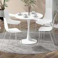 Set of 4 Metal Dining Chairs - White