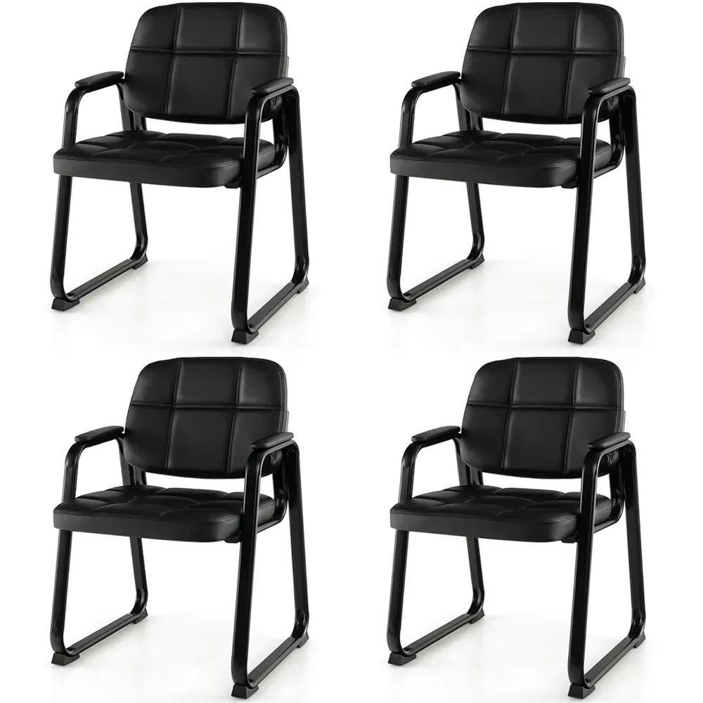 Set of 4 Office Chairs - Black
