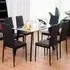 Set of 6 Dining Chairs - Black, PVC Leather